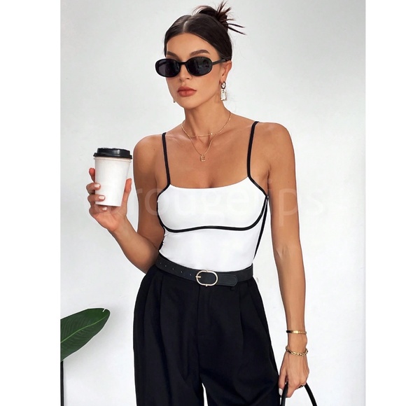 Rouge! White and Black Trim Tank Top - Picture 4 of 13